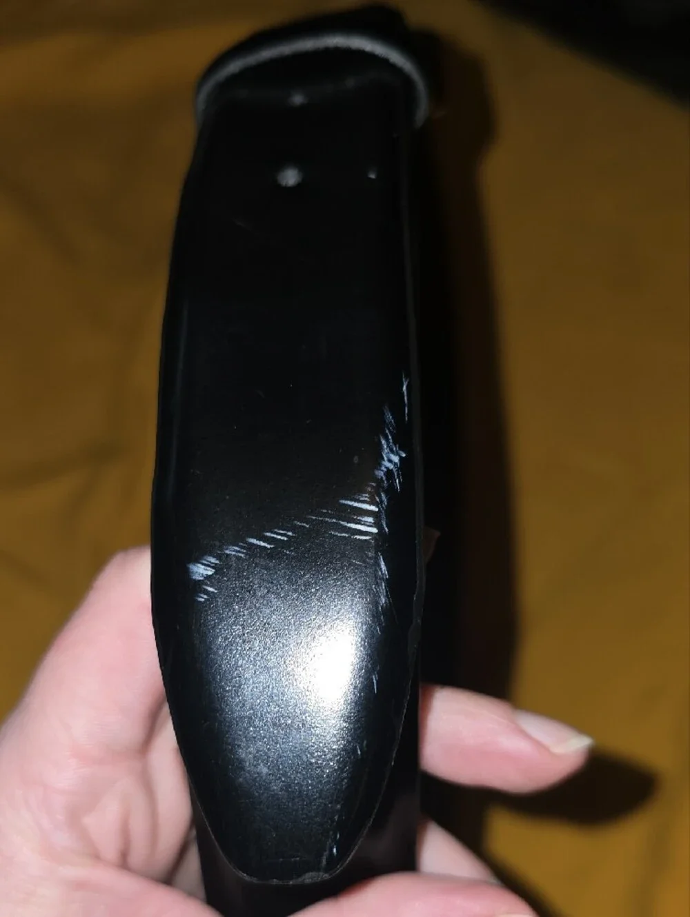 Cole Haan Black Leather Belt with Silver Buckle - Classic